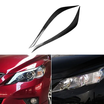 Toyota Reiz 2010-2012 için Gerçek Karbon Fiber Far Kapağı Kaşları Göz Kapakları Araba Sticker Trim Koruyucu