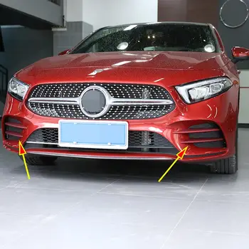 Mat Kırmızı ABS Çıkartmalar Ön Sis lamba şeritleri Emme Izgarası Kaburgalar Trim Mercedes Benz A Sınıfı W177 A180 A200 2019 Aksesuarları