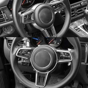 Araba Direksiyon Düğmesi Anahtarı krom çerçeve Dekor Trim Sticker ıçin-Porsche 718 Boxster Cayman Macan 911+