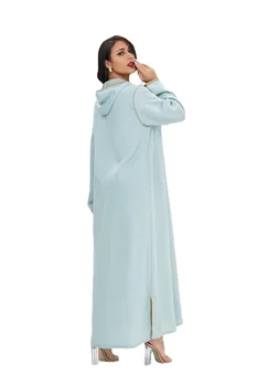 Ramazan Kapşonlu Abaya Dubai Türkiye Müslüman Elbise Eid Abayas Kadınlar ıçin Türk Elbiseler İslam Giyim Kaftan Marocain Djellaba Femme