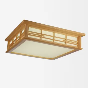 Japon LED ahşap yatak odası tavan lambaları geleneksel çalışma odası tavan ışık oturma odası Restoran PVC tavan lambası fikstür