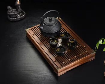 ÜCRETSİZ KARGO 900 ML Kungfu Çay potu Japon Dökme demir su ısıtıcısı çaydanlıklar 4 bardak ve 1 pot mat ile set, demir Şişe, su ısıtıcısı, Çay Seti