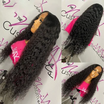 Tam Saç Dantel Ön Kıvırcık peruk Siyah Kadınlar ıçin sentetik elyaf saç dantel peruk ısıya dayanıklı iplik Saç Doğal Saç Çizgisi