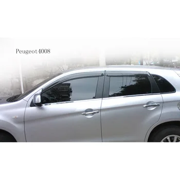 4 Parça Enjeksiyon kalıplama trim vent gölge yağmur güneş rüzgar deflektörü pencere visor ıçin Peugeot 2008 3008 4008 307 508