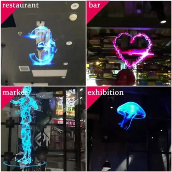 85 CM 3D hologram projeksiyon LED fan reklam ışık dönen hava görüntüleme süspansiyon stereo çıplak göz akıllı ekran