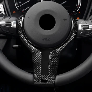 Karbon Fiber Araba direksiyon ayar kapağı Değiştirin ABS Siyah BMW M Spor F20 F22 F30 F31 F32 F36 F10M F06 F12 X5 F15 X6 F16