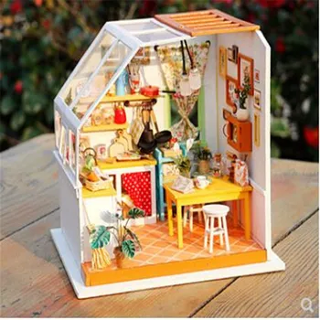 Yeni El Yapımı Bebek Evi kendin yap minyatür bebek oyuncak evi Mobilyaları Ile Ahşap Ev Yıldız Kahve Barı Oyuncaklar Çocuklar Için doğum günü hediyesi