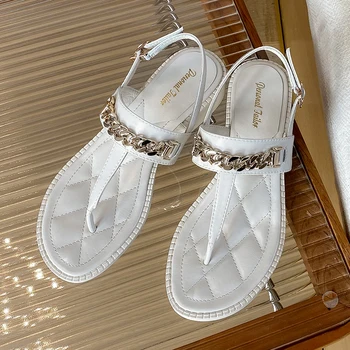 KemeKiss Yeni Düz Sandalet Kadın Gerçek Deri Flip flop ayakkabılar Kadınlar Için Moda Serin Kadın Sandalet Tatil Ayakkabı Boyutu 33-40