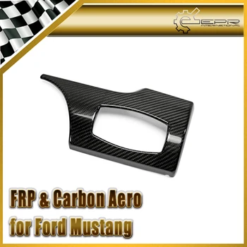 Araba-styling Ford Mustang Için Karbon Fiber Dash Trim Sürücü Yan (LHD sadece) Parlak Fiber Kaplama İç Dashboard Sticker