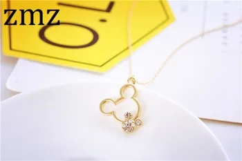 ZMZ 50 adet / grup basit moda takı altın / gümüş minimalist fare kolye sevimli güzel takı hediye arkadaşlar için anneler günü hediyesi