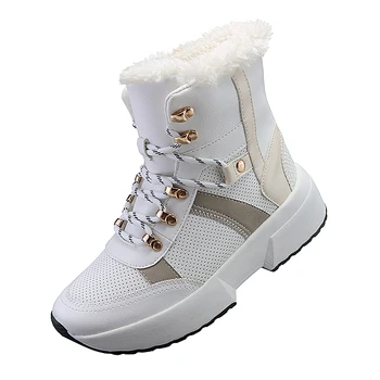 Kış kadın Kar Botları 2021 Platformu Sıcak pamuklu ayakkabılar Açık Kısa Peluş Comfortabe kadın ayakkabısı Botas Mujer Siyah Beyaz