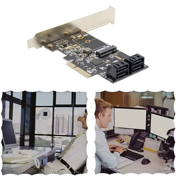 PCI-E SATA Genişletme Kartı PCI-E X4 JMB585 SATA 3.0 + MSATA Genişletme Kartı NGFF 6G sabit Disk Dönüştürme Kartı