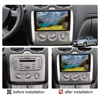 4 Çekirdekli Android 10 Araba Radyo Stereo Multimedya Oynatıcı Başkanı Ünitesi GPS Navigasyon Ford Focus 2 2005-2011 Için Autoradio 2 Din HIÇBIR DVD