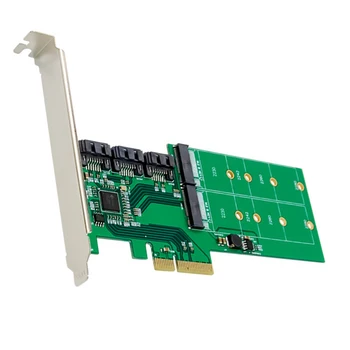 PCI-E SATA Genişletme Kartı PCI-E X4 JMB585 M. 2 ANAHTAR B + SATA 3.0 NGFF 6G sabit disk Dönüşüm Kartı