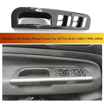 Karbon Fiber Araba Iç Kapı kulp kılıfı + Pencere Kaldırma Anahtarı Paneli yatak örtüsü seti Jetta Golf MK4 1999-2004