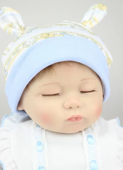 Yeni 18 inç gerçekçi yumuşak silikon reborn bebek bebekler uyku yenidoğan erkek bebek bonecas çocuklar için en ıyi hediyeler