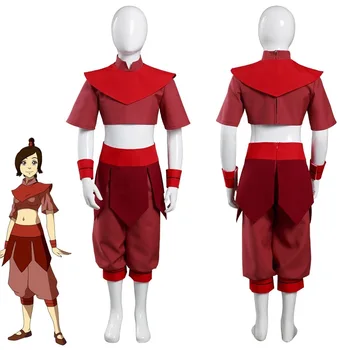 Film Avatar Cosplay Kostüm Kız Ty Lee Cosplay Kostüm Cadılar Bayramı Kostüm Tam set Üst+Pelerin+Şort+Bileklik İçin Kadın / Kadın