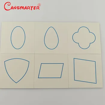 Montessori Eğitim Öğretim Kartları için Geome Gösteri Tepsi Kart Oyuncaklar Kağıt Malzemeler 108 Parça Erken Öğrenme SE037-A3