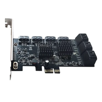 PCI - E SATA Genişletme Kartı PCI-E 1X için 10-Port SATA3. 0 6 Gbps Genişleme Kartı Masaüstü PCIE-SATA Madencilik Kart