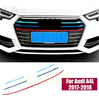 Ön Tampon Hava Grille Grill Dekor Kapak Trim Için Audi A4L 2017-2018 Pişirme boya ABS Araba Styling Dış Modifiye