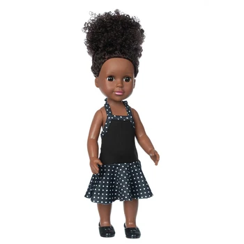 14 inç Reborn Bebek Siyah Bebekler Silm Silikon Afrika Bebek Güzel Kız Oyuncak ile Takım Elbise Makyaj Kız DIY Bebek giyinmek Oyuncaklar