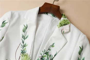 Pist Tasarımcısı Set Yüksek Kalite İlkbahar Sonbahar Kadın Takım Elbise Blazer Üst + Çiçek Baskılı Pantolon Iki parçalı Setleri NP1792N