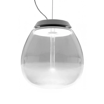 Yaratıcı şeffaf cam tasarım LED tek kafa kolye lamba İskandinav basit top cilalı donanım ev bar dekorasyon ışıklandırma