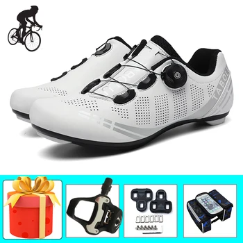 Bisiklet Sneakers Nefes Kendinden kilitleme Sapatilha Ciclismo Eklemek Pedallar Aşınmaya dayanıklı Bicicleta Triatlon Sürme Bisiklet düz ayakkabı