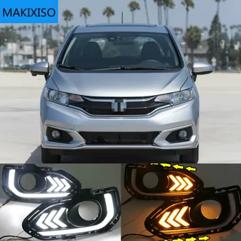 2 ADET LED Gündüz çalışan ışık Honda Fit Caz 2018 2019 2020 Araba Aksesuarları Su Geçirmez 12 V DRL LED Sis Lambası Dekorasyon