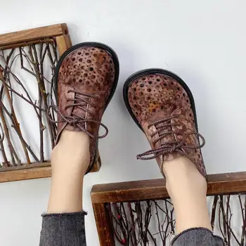 YourSeason Bayanlar Lace Up Hollow Sandalet Karışık Renkler Yeni Muhtasar El Yapımı Rahat Kadın Bağbozumu 2021 Ayakkabı Hakiki Deri