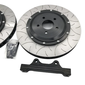 Yarış ön tekerlek ejderha desen tasarım fren diski 355*28mm rotor Siyah renk merkezi cap ve braket ile Subaru-Forester için