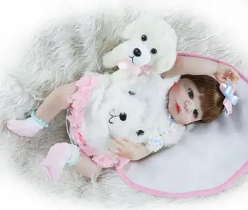 23 inç Reborn Bebek Bebekler Bebekler Bebek Tam silikon Yani Gerçekten gerçekçi gerçekçi bonecas bebe Oyuncak Noel doğum günü Hediyeleri için satış