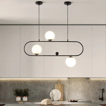 Endüstriyel Tarzı halka led avize Sanat Salıncak Toka Tasarım Nordic Cam küre avize Restoran Salonu mutfak ada lamba