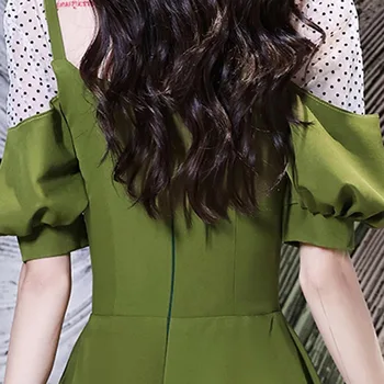 Özel Durum Elbise Vintage V Yaka Kısa Lüks Siyah Yeşil Dantel Diz boyu A-Line Backless Zarif Kadın Balo elbisesi E949