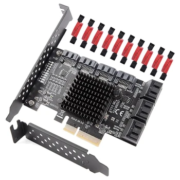 PCIE 4X SATA 3.0 10-Port 6 Gbps Genişleme Kartı ile Düşük Profil Braketi Olmayan Raıd Bootable Olarak Sistem Disk için PC