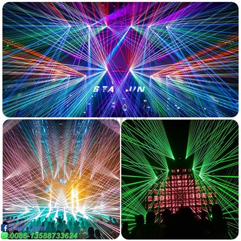 10 W RGB ışın çizgi lazer ışığı Sahne Profesyonel 10 W Tam Renkli animasyon lazeri Projektör DJ Disko Bar Düğün Parti Kulübü