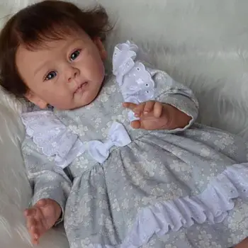 58 CM Bitmiş Bebekler Huxley Reborn Toddler Kız İle Yüksek Kalite 3D Cilt Çoklu Katmanlar Boyama Görünür Damarlar