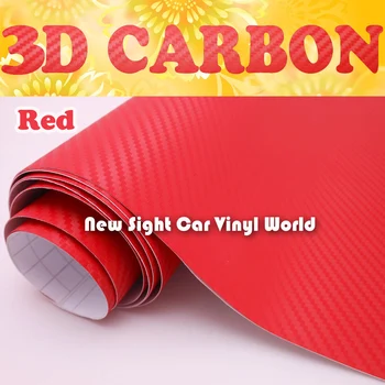 Kırmızı 3D Karbon Fiber Vinil Film Sticker İçin Araç Sarar Telefon Kapak Boyutu:1.52*30 m/Rulo