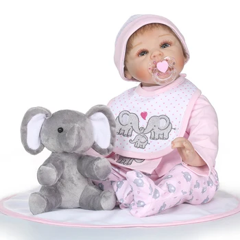 NPK silikon yeniden doğmuş bebek bebek hediye sevimli gerçek babydoll yenidoğan kız Bebes reborn fil peluş Bebes reborn boneca