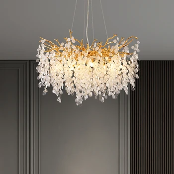 Modern Lüks Tasarımcı Avizeler Altın Kristal Ev Iç Mutfak Yatak Odası Demir Sanat Ağaç Dalı Lamba Yaratıcı lamba ışığı
