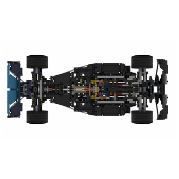 Yetkili MOC-36444 1348 + Adet Özelleştirilmiş Mavi Yarış Araba Tuğla Modeli DIY Küçük Parçacık MOC Yapı Seti