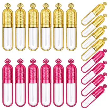 50 pcs 3 ml Boş Plastik dudak Parlatıcısı Tüp ile Altın Kapak Kullanımlık örnek şişesi Doldurulabilir dudak balsamı Şişe Konteyner