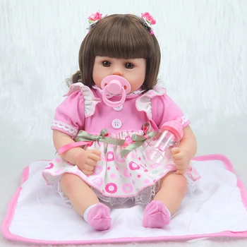 Forrsdor Yeni 42 cm pamuk vücut Bebek kız sevimli yenidoğan bebek giysileri ile sınırlı Koleksiyon oyuncaklar Silikon Reborn Bebek bebekler