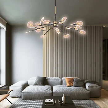 Firefly avize modern minimalist oturma odası yatak odası yemek odası lamba net siyah yeni yaratıcı ins İskandinav lambaları