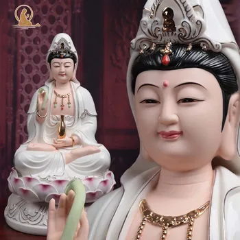 Asya IYİ Budist yüksek dereceli Porselen Guan yin bodhisattva Buda Heykel heykeli Ev DÜKKANI etkili Tılsım Maskot