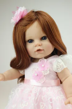 Yeni Tasarım 40 cm Kız Bebekler AMERİKAN PRENSES Bebek / reborn uzun kahverengi saç Sevimli Gerçekçi Bebek Oyuncakları Çocuk Hediye