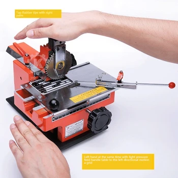 Yarı Otomatik Metal İsim Plakası Gravür Makineleri İsim Plakası İşaretleme Makinesi Manuel Kabartma Makinesi Küçük Yarı Otomatik Metal