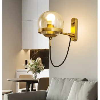 Iskandinav postmodern duvar lambası sözleşmeli oturma odası yatak odası koridor koridor cam duvar lambası