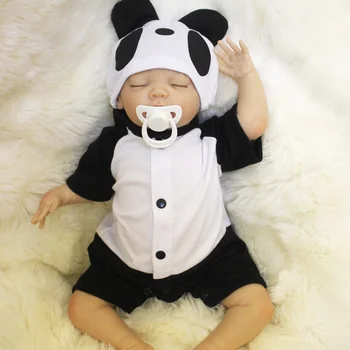 OtardDolls Bebe Reborn Bebekler 18 inç Yeniden Doğmuş Bebek Bebek Yumuşak Vinil Silikon Yenidoğan Bebek bonecas Panda Giysileri Çocuk Hediyeler İçin