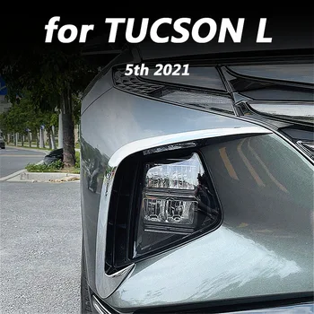 Hyundai TUCSON için L NX4 5th 2021 Ön sis ışık çerçeve trim şerit farlar modifiye araba aksesuarları ABS 2 ADET